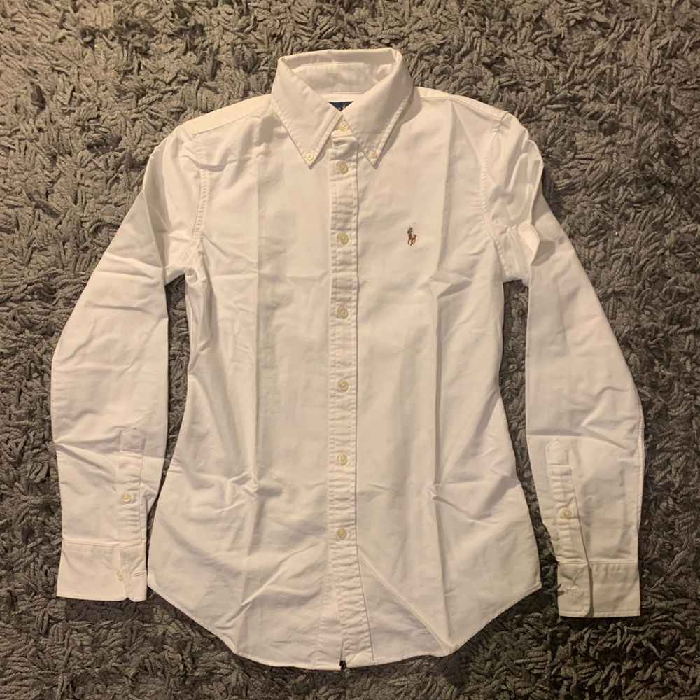 Ralph Lauren White Long Sleeve Button Down